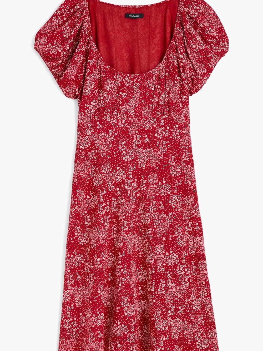 Madewell Red Floral Puff-Sleeve Mini Dress size Xl